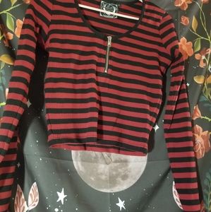 Izora ribbed crop top in Blood